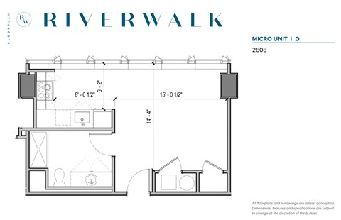 Floor plan for studio, 1 bath, 442 sqft